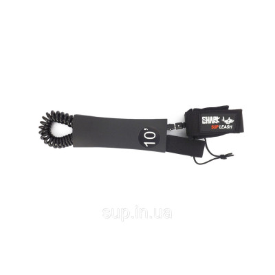Лиш витой Shark Coil Leash 10', black, арт.SCL
