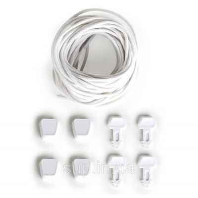 Шнурки для вейкбордических ботинок Ronix Lace Lock Kit (set of 4 laces and lace locks), white